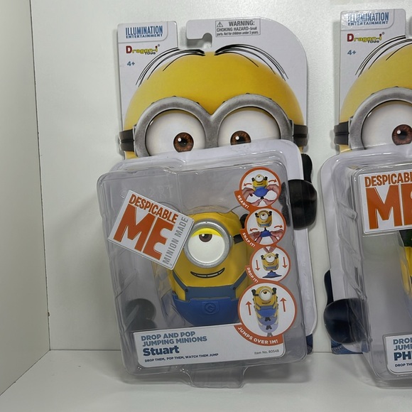 Despicable Me Minion Made Drop and Pop Jumping Minions Phil & Stuart NIP lot 2 - Picture 2 of 10